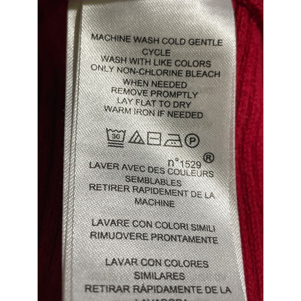 Lauren Ralph Lauren Ribbed Sweater Red Boat Neck Button Shoulder Women's Large - Picture 9 of 10